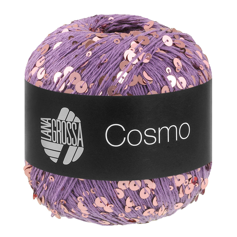 COSMO von LANA GROSSA – Farbe 27 Blauviolett, 100-g-Knäuel mit Pailletten