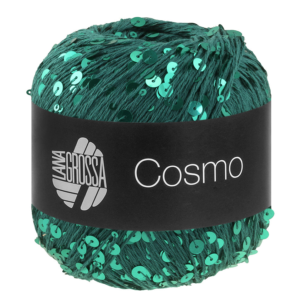 COSMO von LANA GROSSA – Farbe 31 Opalgrün, 100-g-Knäuel mit Pailletten