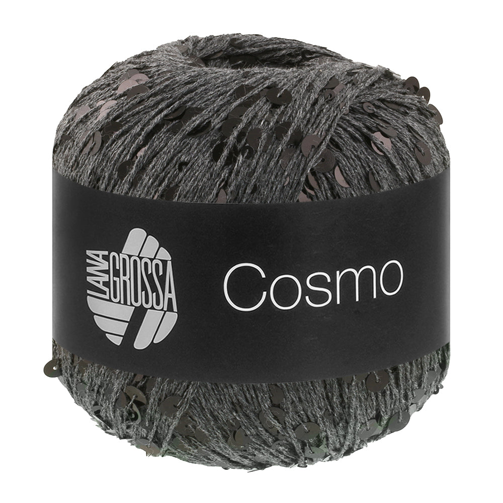 COSMO von LANA GROSSA – Farbe 35 Anthrazit, 100-g-Knäuel mit Pailletten