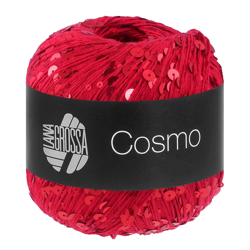 COSMO von LANA GROSSA – Farbe 24 Rot, 100-g-Knäuel mit Pailletten