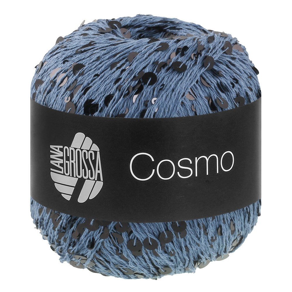 COSMO von LANA GROSSA – Farbe 29 Jeansblau, 100-g-Knäuel mit Pailletten