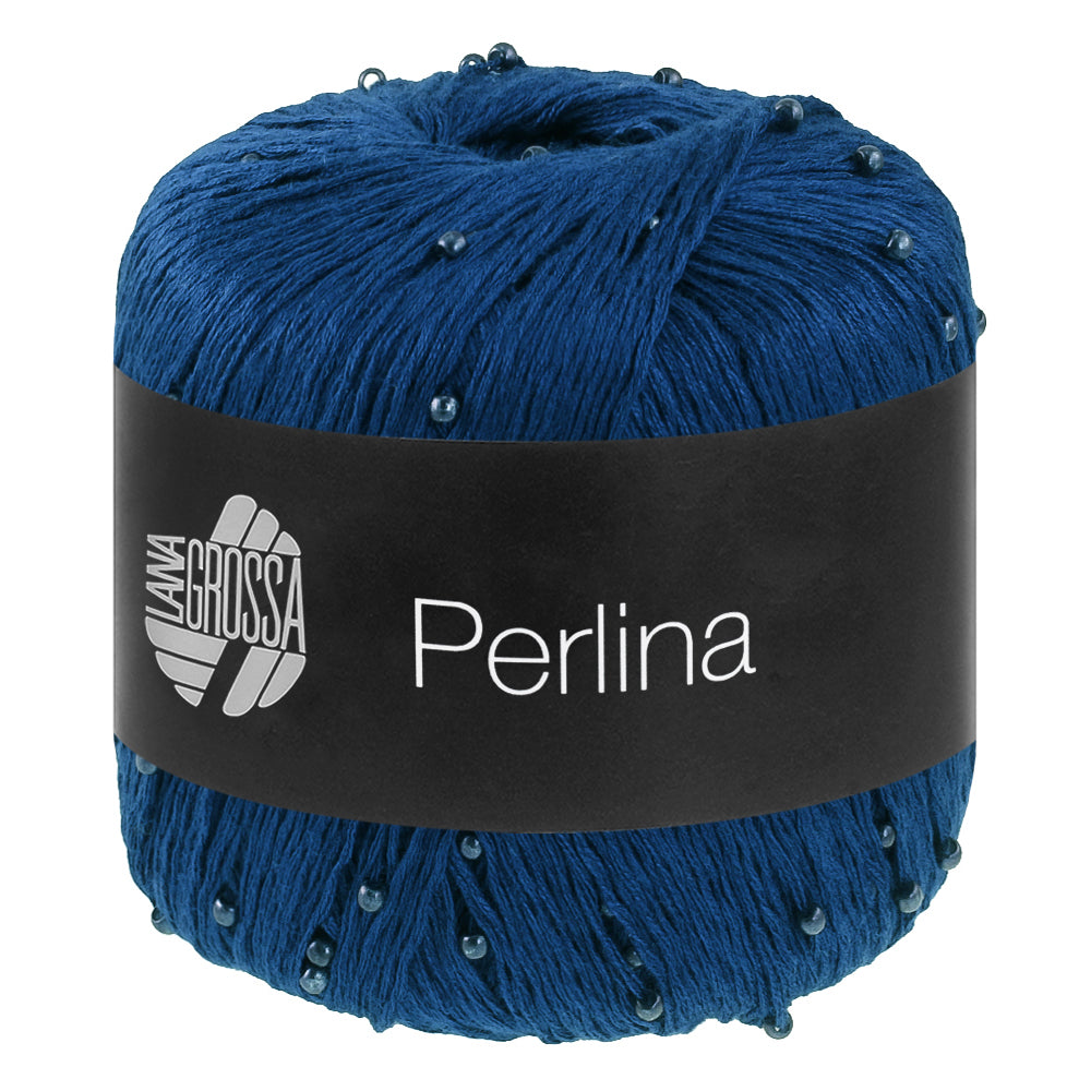 PERLINA von LANA GROSSA – 08-Tintenblau, Perlengarn 50 g