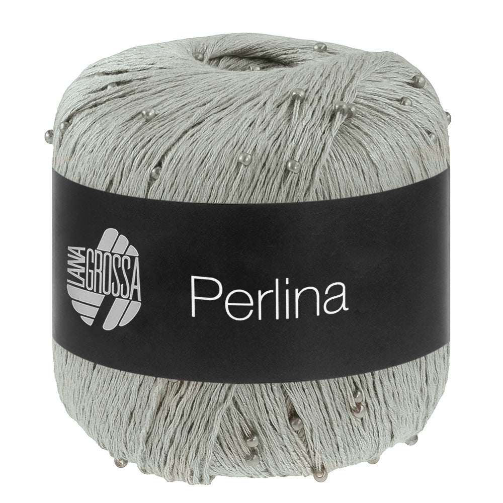 PERLINA von LANA GROSSA – 13-Hellgrau, Perlengarn 50 g