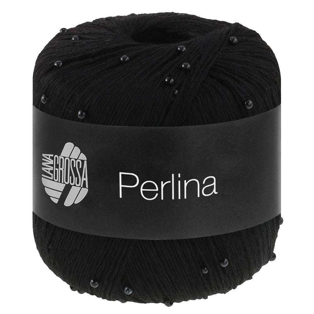 PERLINA von LANA GROSSA – 14-Schwarz, Perlengarn 50 g
